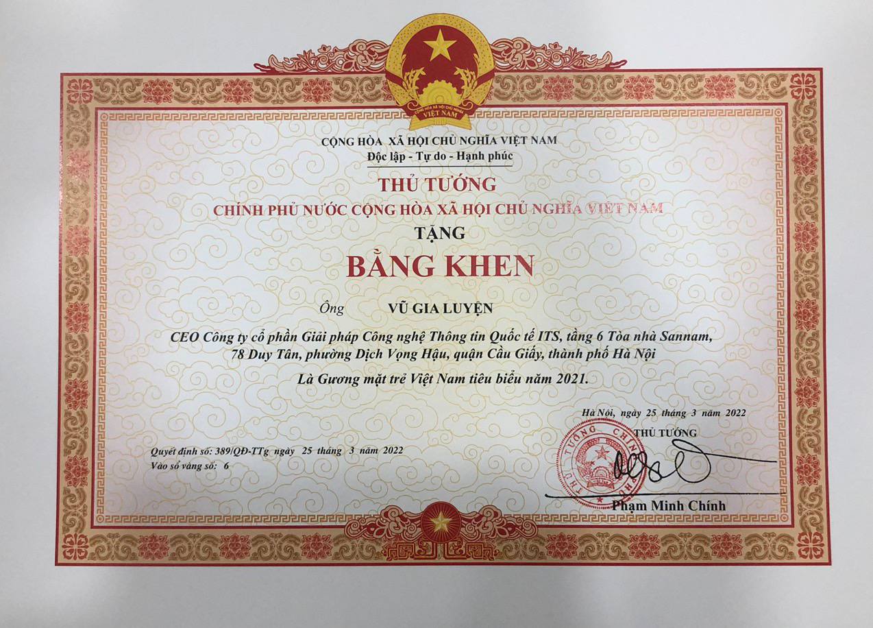 Bằng khen của Thủ tướng Chính phủ